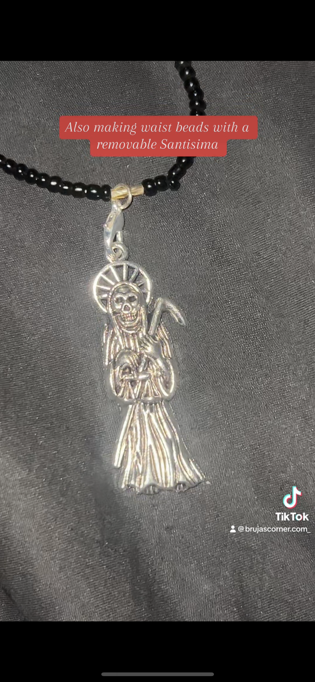 70 in santa muerte waist beads