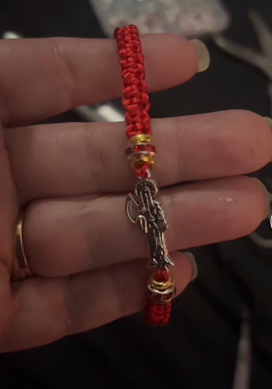 Handmade Santa muerte ojo bracelet