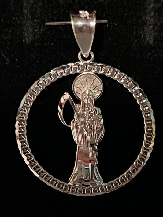 La Santa muerte circular pendant