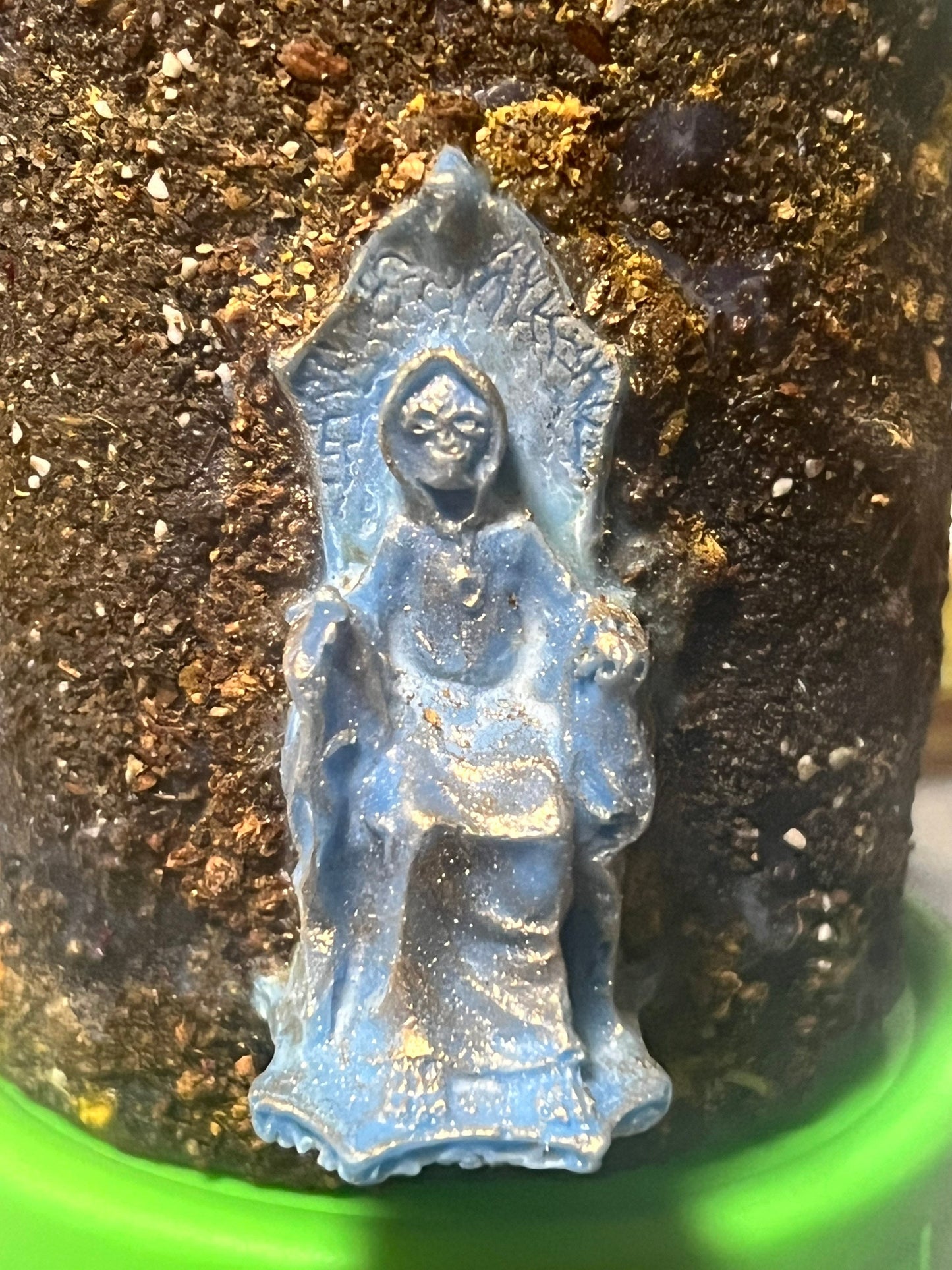 Prepared and dressed xxl Pillar Santa muerte candle 140 hours burn time